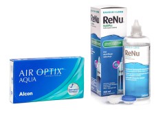 Air Optix Aqua (6 φακοί) + ReNu MultiPlus 360 ml με θήκη