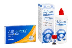 Air Optix Night & Day Aqua (6 φακοί) + Oxynate Peroxide 380 ml με θήκη