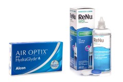 Air Optix Plus Hydraglyde (6 φακοί) + ReNu MultiPlus 360 ml με θήκη