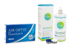 Air Optix Plus Hydraglyde (6 φακοί) + Solunate Multi-Purpose 400 ml με θήκη