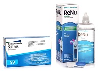 SofLens 59 (6 φακοί) + ReNu MultiPlus 360 ml με θήκη, οικονομικό πακέτο με έκπτωση