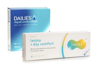 DAILIES AquaComfort Plus (90 φακοί) + Lenjoy 1 Day Comfort (10 φακοί)