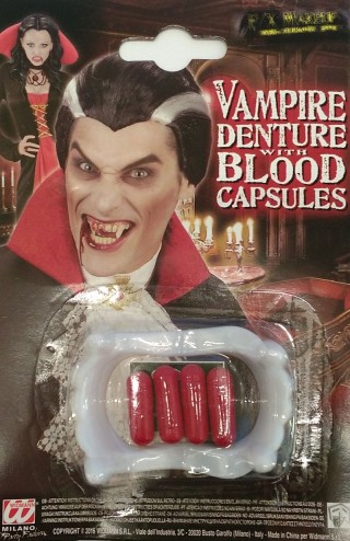 Δόντια βαμπίρ με κάψουλες αίματος (bonus)