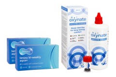 Lenjoy Bi-weekly Aqua+ (12 φακοί) + Oxynate Peroxide 380 ml με θήκη