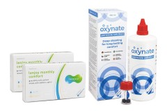 Lenjoy Monthly Comfort (12 φακοί) + Oxynate Peroxide 380 ml με θήκη
