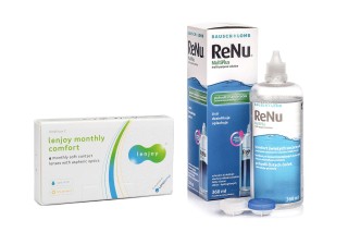 Lenjoy Monthly Comfort (6 φακοί) + ReNu MultiPlus 360 ml με θήκη