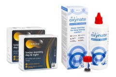 Lenjoy Monthly Day & Night (12 φακοί) + Oxynate Peroxide 380 ml με θήκη