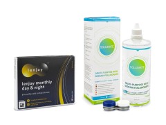 Lenjoy Monthly Day & Night (3 φακοί) + Solunate Multi-Purpose 400 ml με θήκη