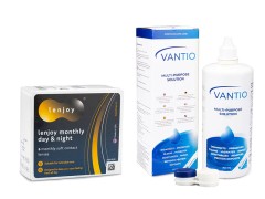 Lenjoy Monthly Day & Night (6 φακοί) + Vantio Multi-Purpose 360 ml με θήκη