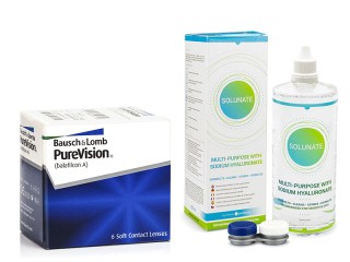 PureVision (6 φακοί) + Solunate Multi-Purpose 400 ml με θήκη